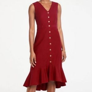 NWT Ann Taylor Factory Button Up Fluted Midi Dress
